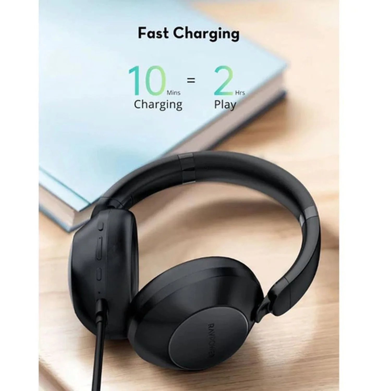 RavPower BH1019 Quiet Comfort Wireless Over Ear Headphones Black
