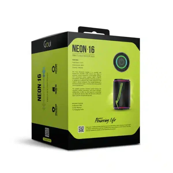Goui Neon 16 Bluetooth Haut-Parleur - Black
