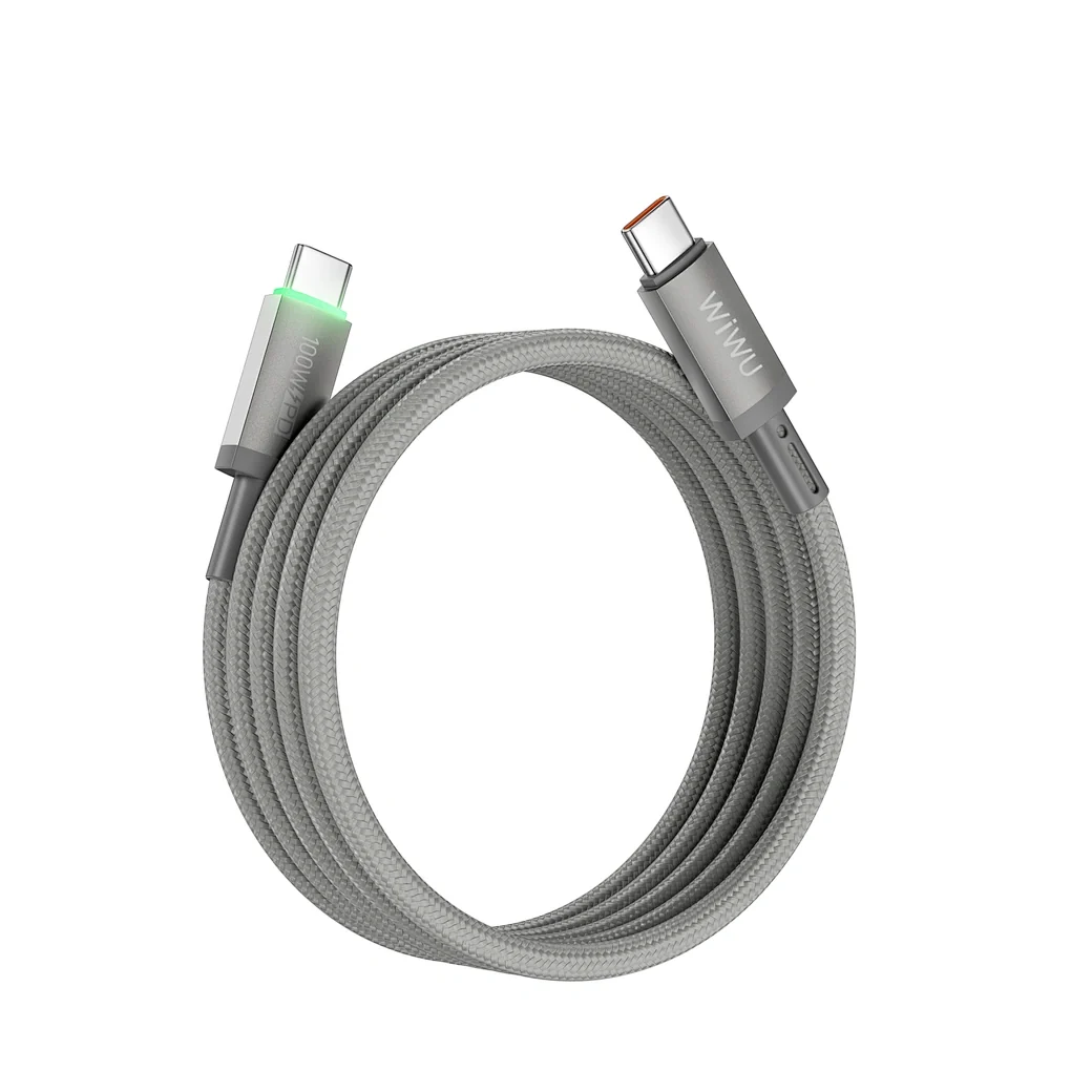 WiWU, 100W Maglink Magnetic USB-C Cable – Fast Charging, Nylon Braided with Zinc Alloy Connectors
