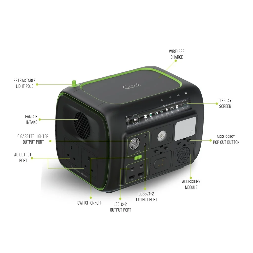 Goui, Beast 800W Portable Power Station with Voice Control & Wireless Charging