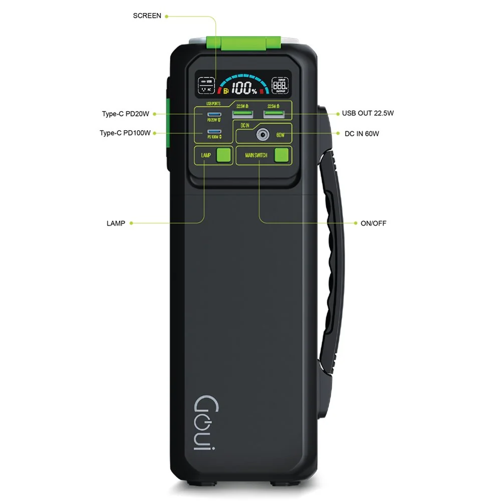 Goui, Beast Power Station 200W, with LED Flashlight – Black