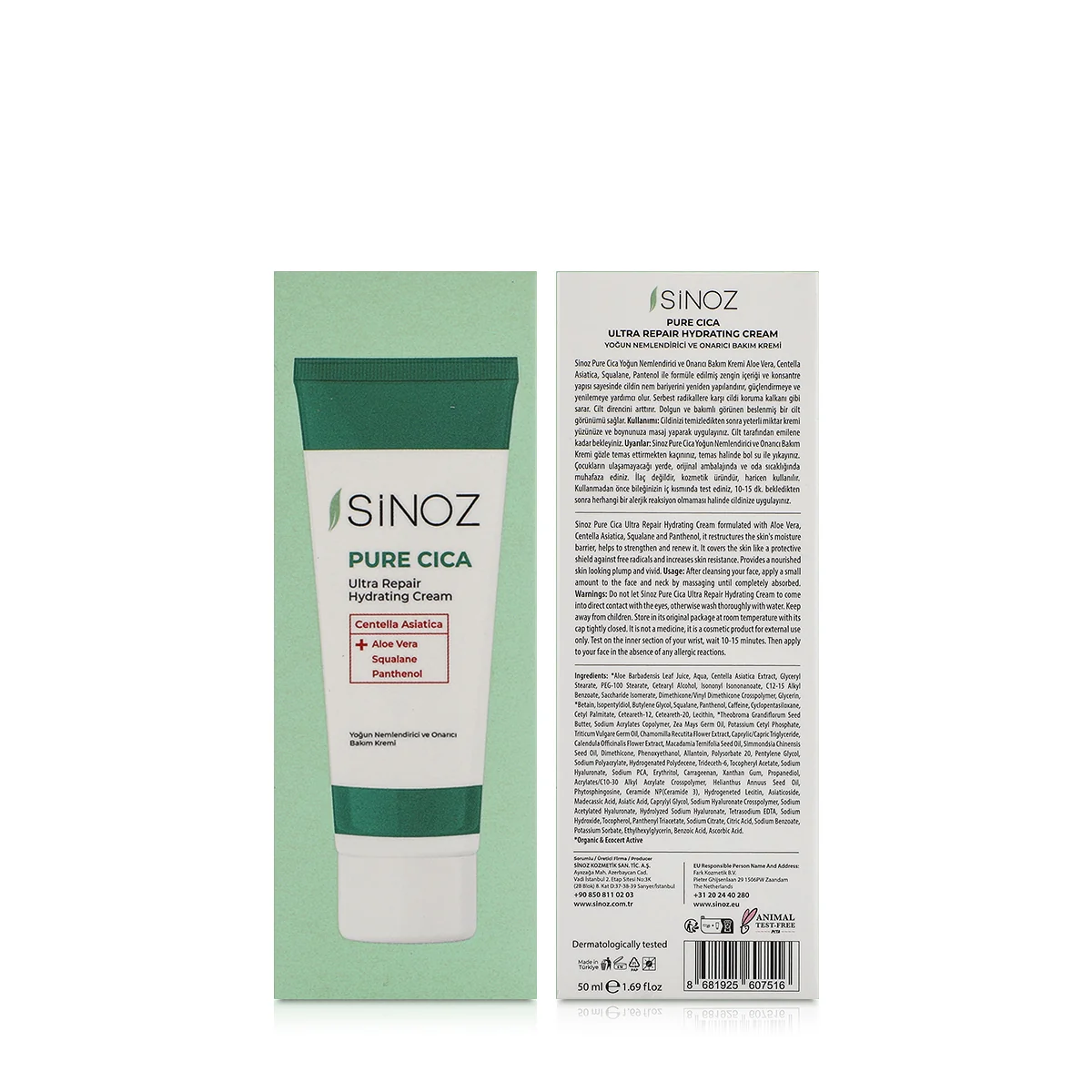 Sinoz, Pure Cica Ultra Repair Hydrating Cream - 50ml