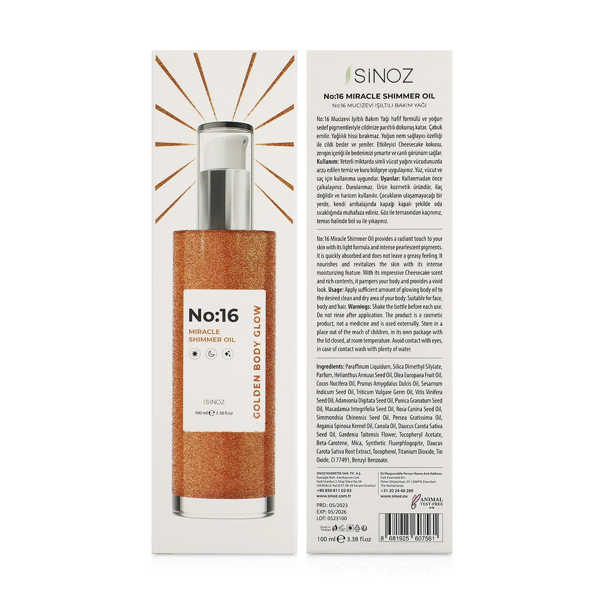 Sinoz, No:16 Miracle Shimmer Oil - 100ml