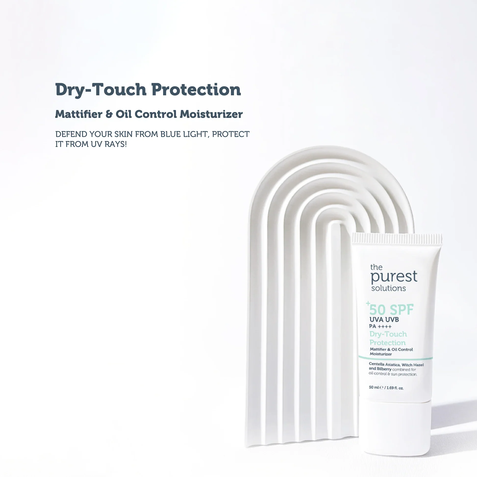 The Purest Solutions, Dry-Touch Protection Mattifier & Oil Control Moisturizer for Oily Skin - 50ml