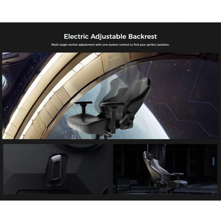 DXRacer Martian Series Electric Adjustable Backrest Large (Fabric) Gaming Chair - Black