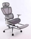 Black Bull Ergonomic Mesh Gaming & Office Chair with Footrest, Assembly not included - White / Gray (Free Delivery)