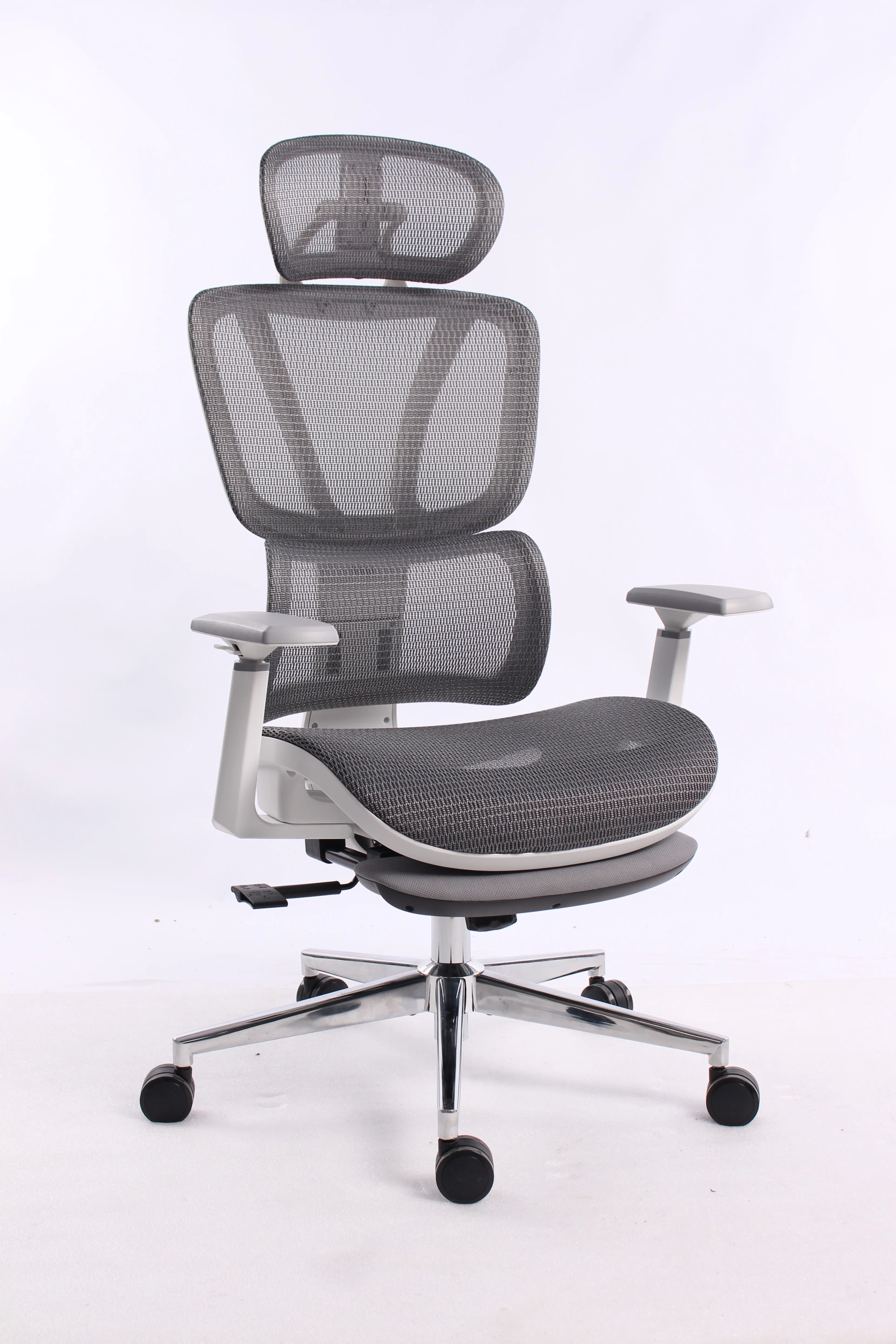 Black Bull Ergonomic Mesh Gaming & Office Chair with Footrest, Assembly not included - White / Gray (Free Delivery)