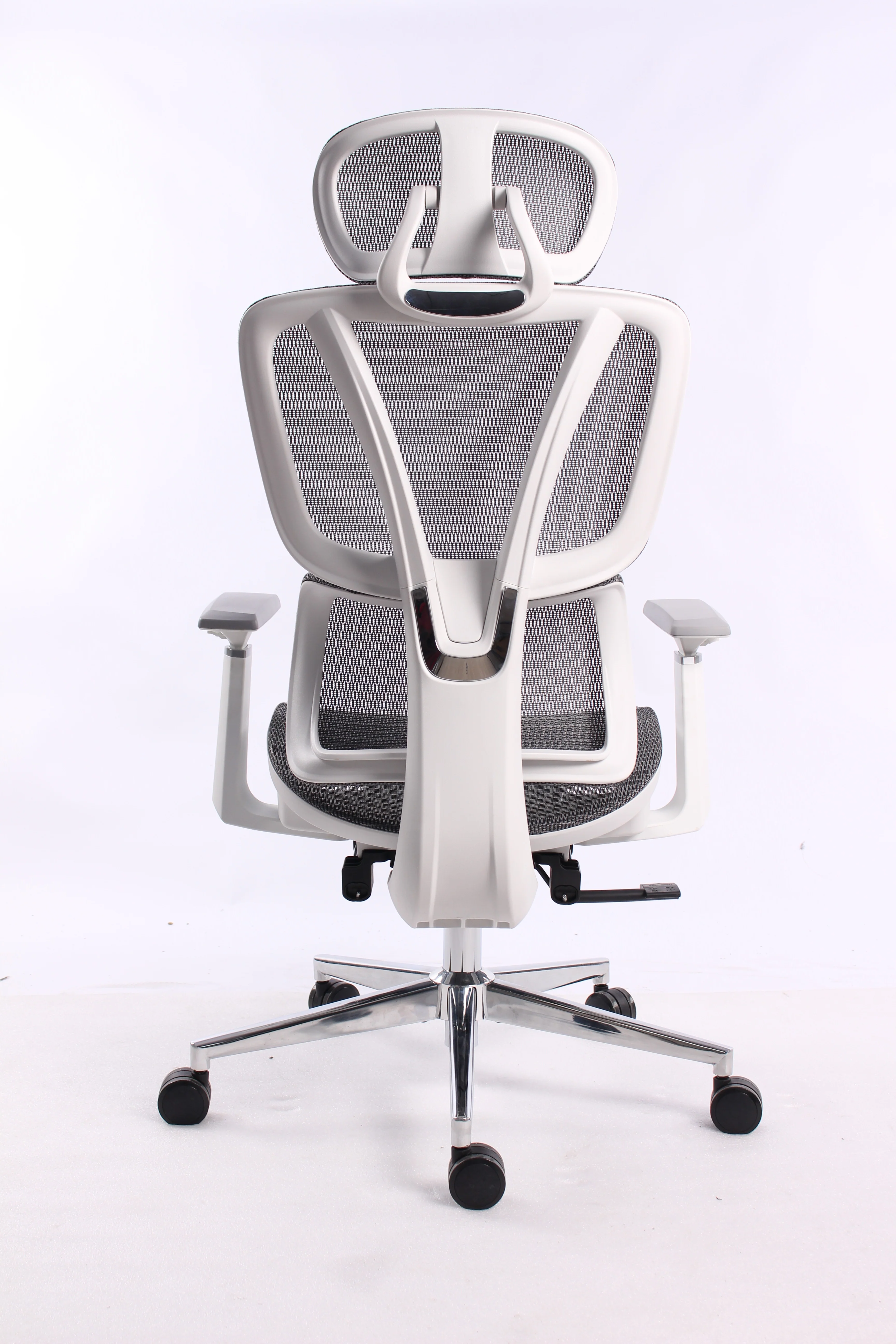 Black Bull Ergonomic Mesh Gaming & Office Chair with Footrest, Assembly not included - White / Gray (Free Delivery)