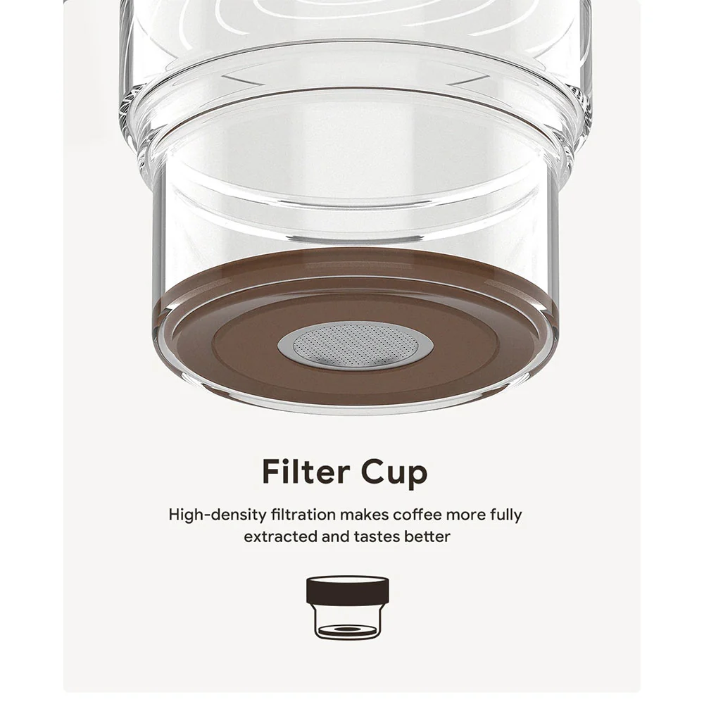 iCafilas Portable Cold Brew Coffee Maker 300ml with Borosilicate Glass Dripper & Stainless Steel Filter
