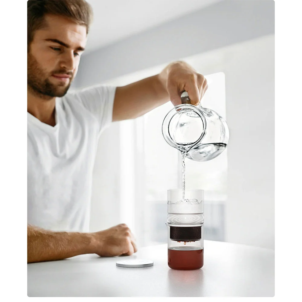 iCafilas Portable Cold Brew Coffee Maker 300ml with Borosilicate Glass Dripper & Stainless Steel Filter