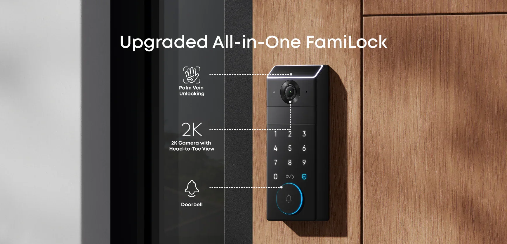 Eufy FamiLock S3 Max, 2K HDR Palm Vein Smart Lock
