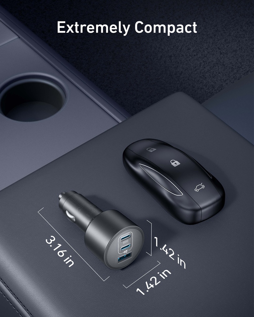 Anker Nano, 167.5W Car Charger – 3 Ports