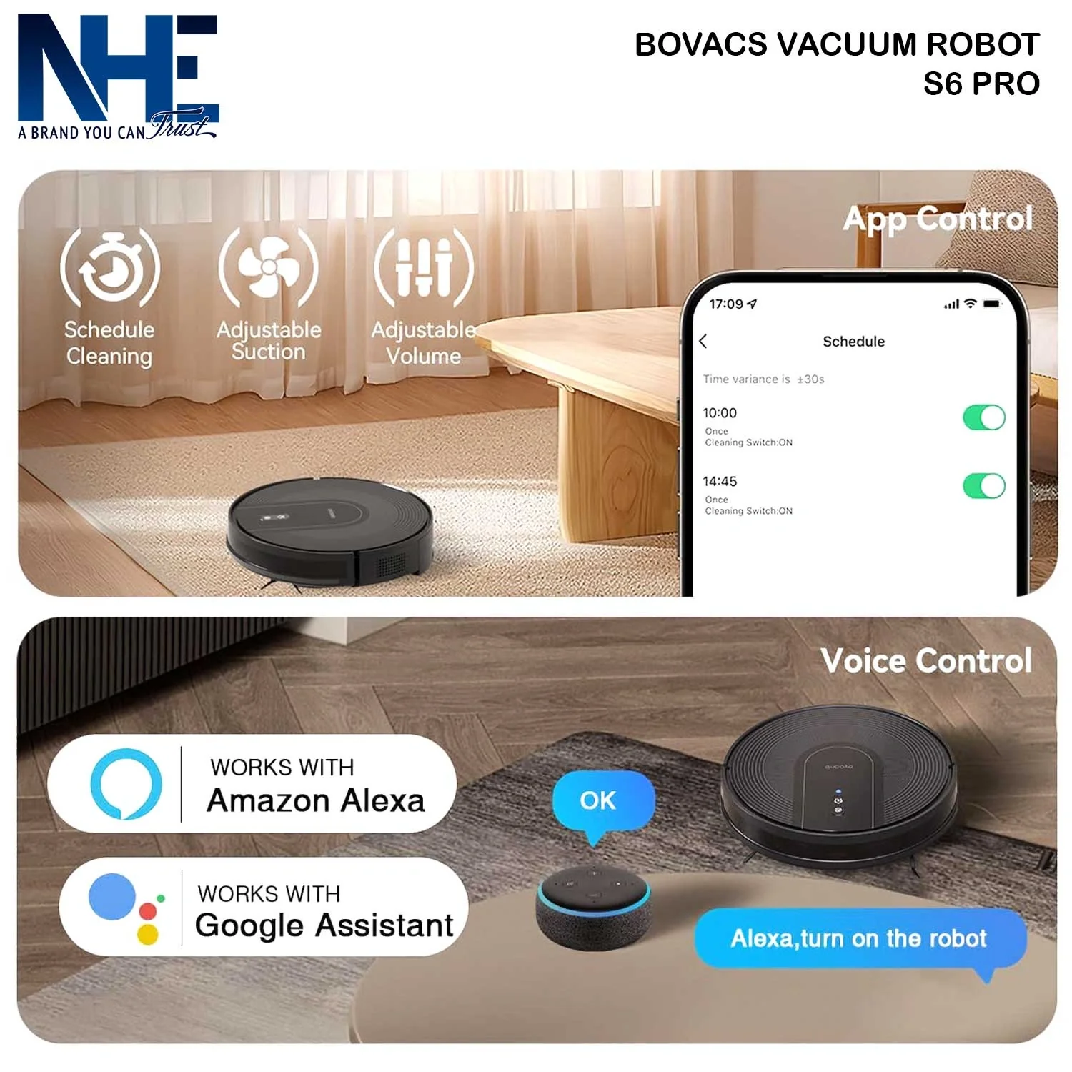 NHE Bovacs Robotic Vacuum Cleaner S6 Pro