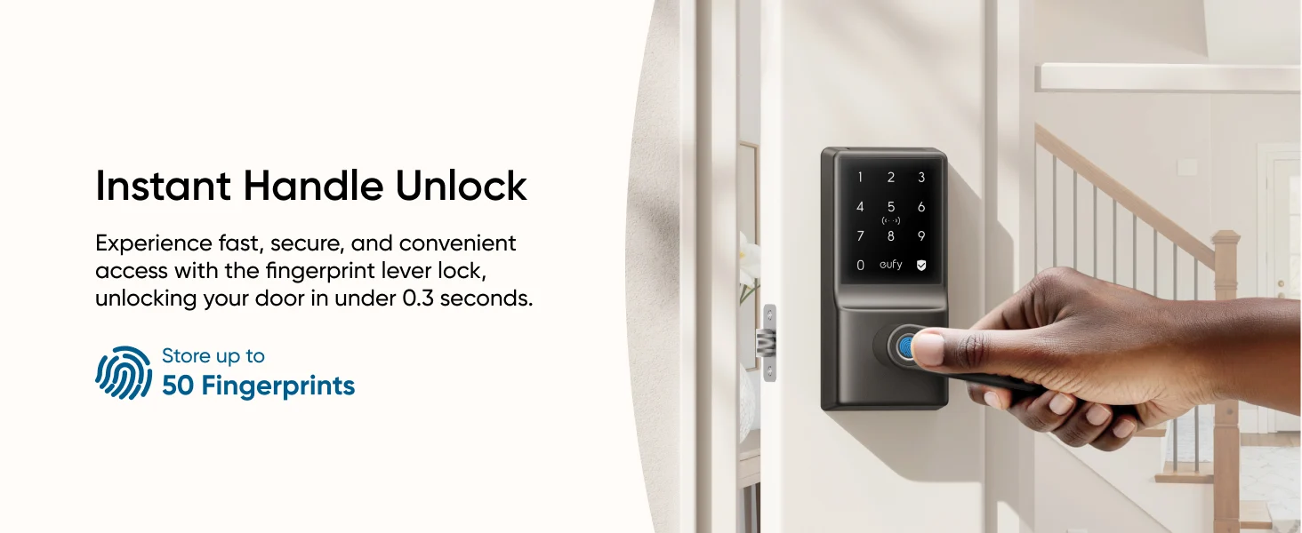 Eufy Smart Lock C33 – Fingerprint Door Lock with Wi-Fi Remote Access