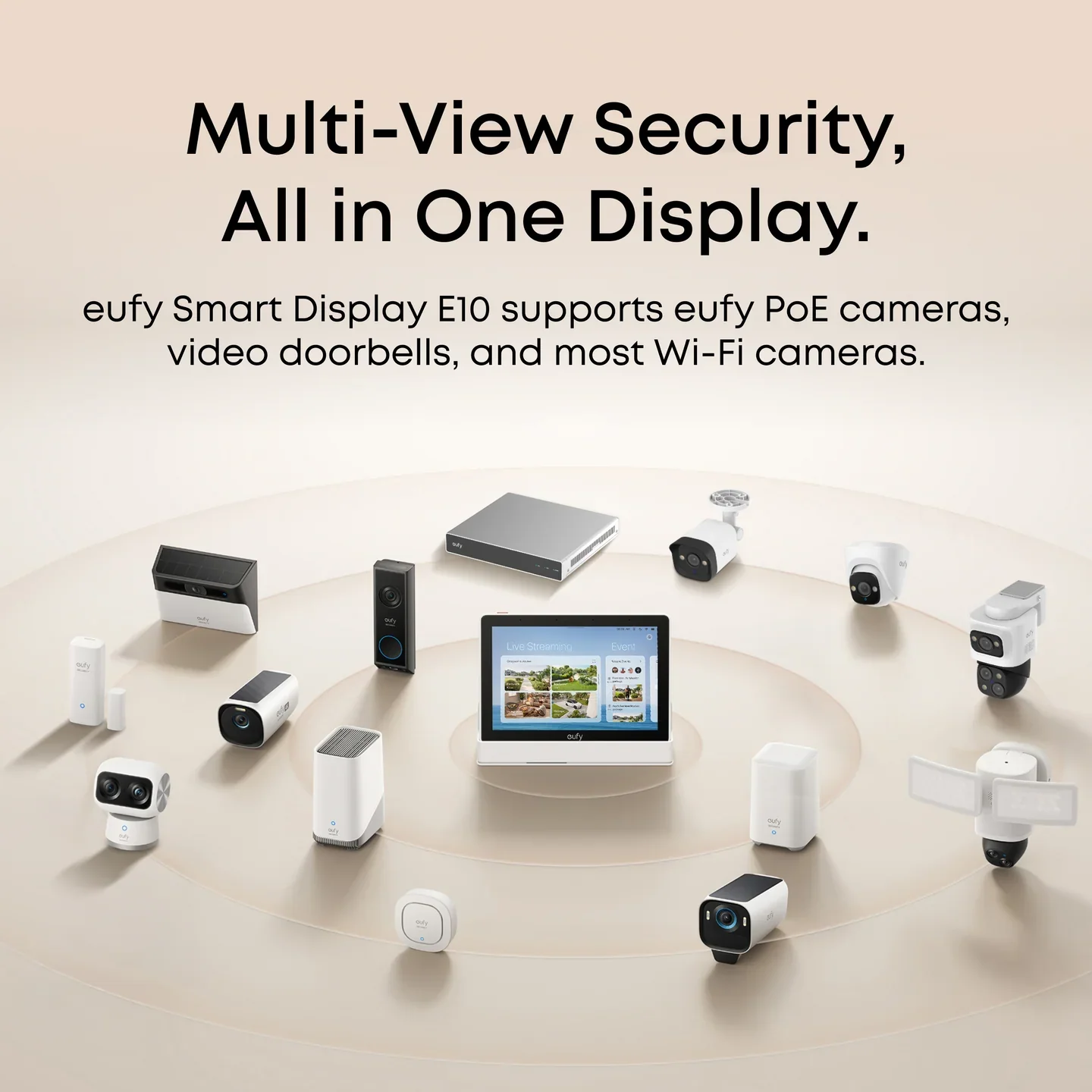 Eufy Smart Display E10 – 8" Touchscreen Security Monitor, Multi-Camera View, Local Playback
