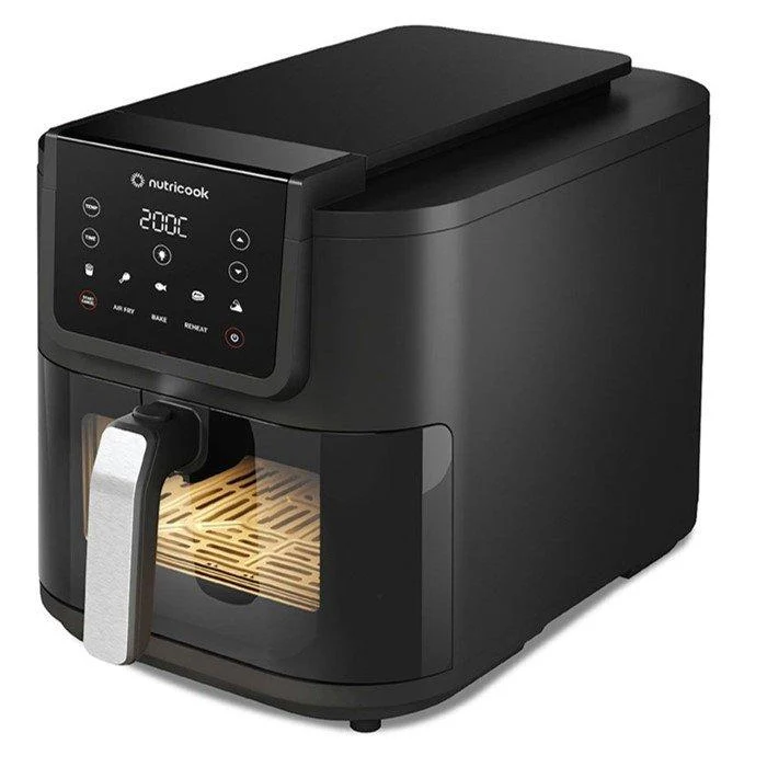 Nutricook, Slim Air Fryer NC-AFS200 – 7.6L Extra Large, 1700W, 8 Cooking Programs, Viewing Window, Black