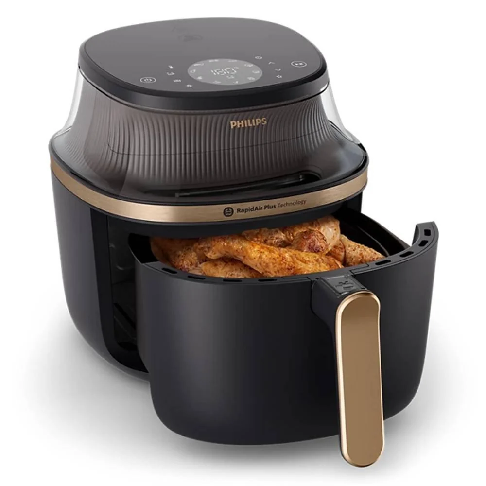Philips Airfryer NA332/09 – 6.2L Capacity, 1700W RapidAir Plus, 16 Cooking Functions, Black