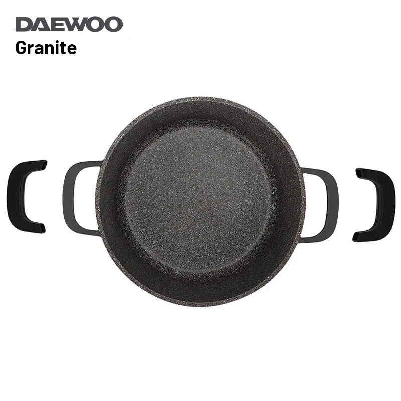 Daewoo 24cm Granite Casserole Pot with Lid - DASAG24 (2-Year Warranty)