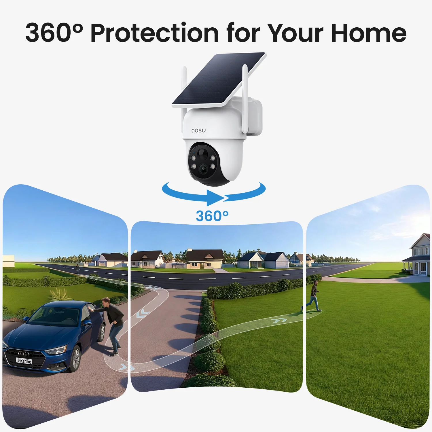 Aosu SolarCam D1 Classic Kit - 4 Solar Security Cameras 3MP