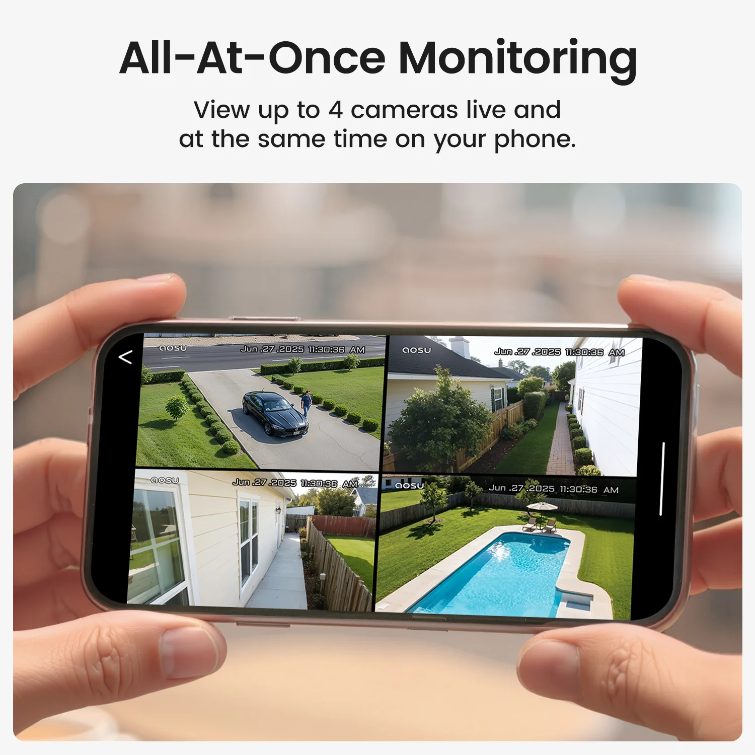 Aosu SolarCam D1 Classic Kit - 2 Solar Security Cameras 3MP AI
