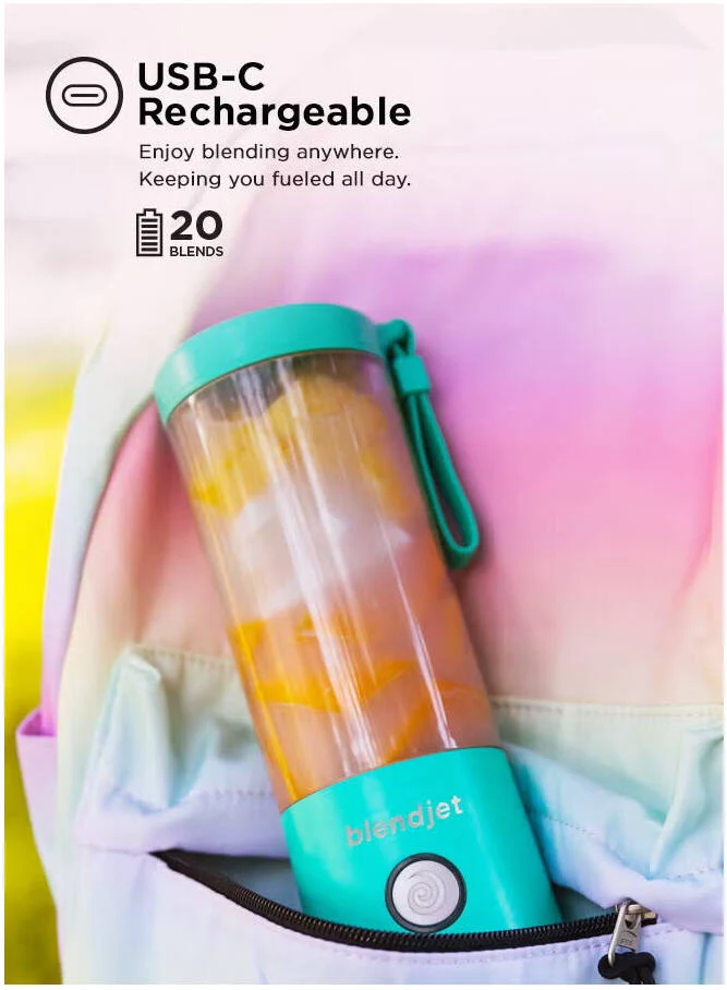 Blendjet V2 Portable Blender 16oz, Smoothie Maker, Fruit Blender, BPA-Free, 475ml, 200W, Sports Bottle, USB-C Rechargeable- Mint