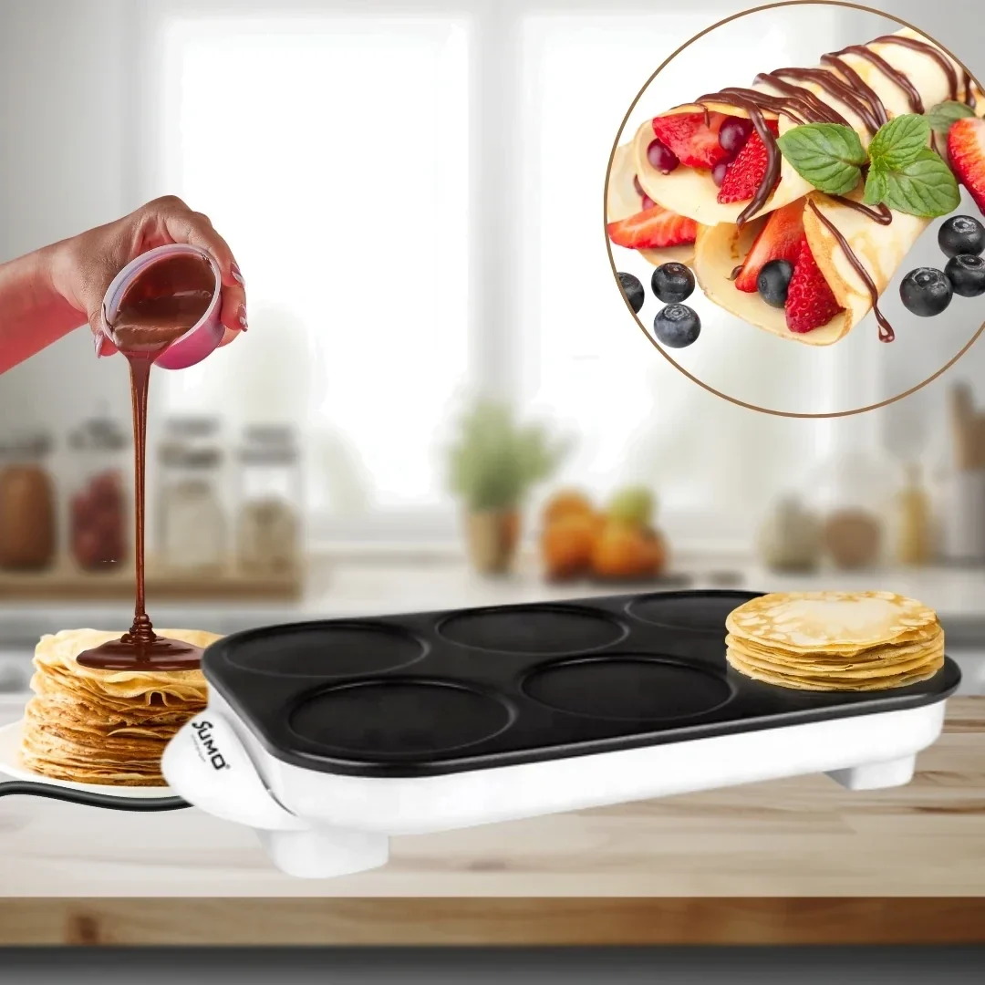 Sumo, 1200W Electric Crepe Maker with 6 Non-Stick Molds (SX-8160)