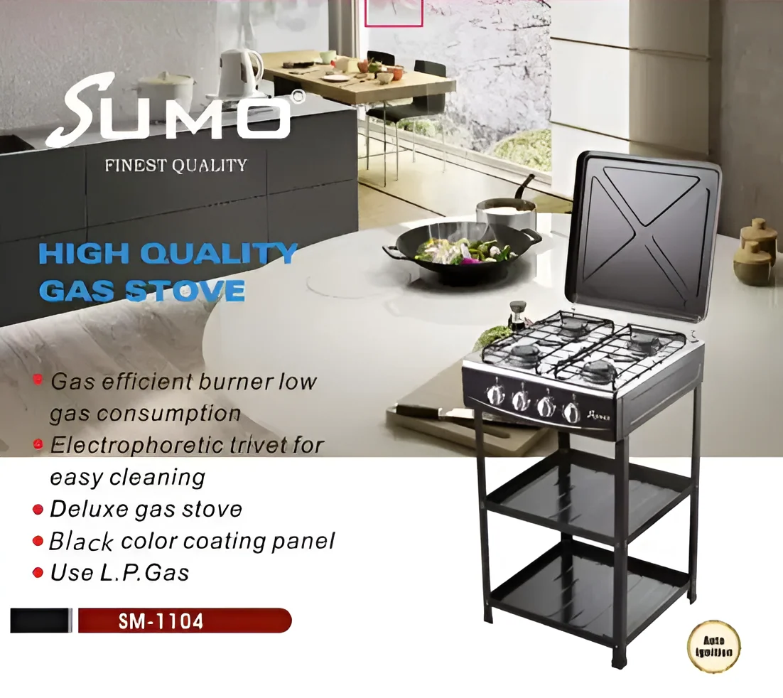 Sumo SM-1104, 4 Burner Gas Stove with Copper Burners