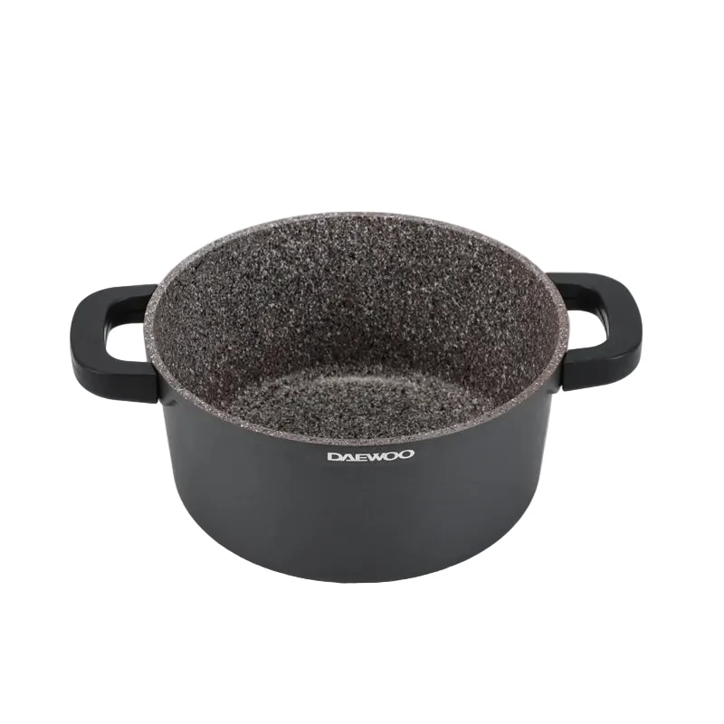 Pre-Order Daewoo AS Series Granite Cooking Set of 11 Pcs (32,28,24 cm Pot, 26 cm Pan, 20 cm Casserole) with 8 Pcs Silicone Pot Handle and Free Food Warmer 6 L