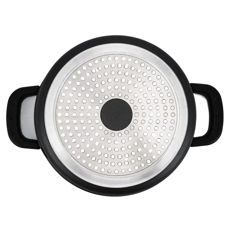 Pre-Order Daewoo AS Series Granite Cooking Set of 11 Pcs (32,28,24 cm Pot, 26 cm Pan, 20 cm Casserole) with 8 Pcs Silicone Pot Handle and Free Food Warmer 6 L