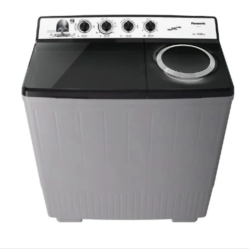 Panasonic Twin Tub Washing Machine 14KG Wash / 8KG Spin, Abaya Wash, Silver - NA-W14XG1BKW
