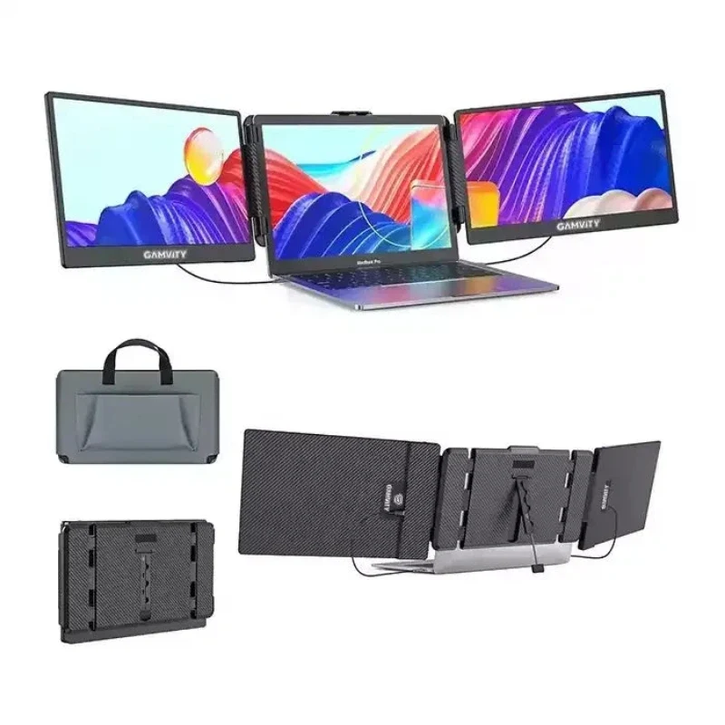 [36606] Gamvity S2 Triple Laptop Screen Extender 14" Fhd 1080p Ips Dual Portable Monitor For Laptop