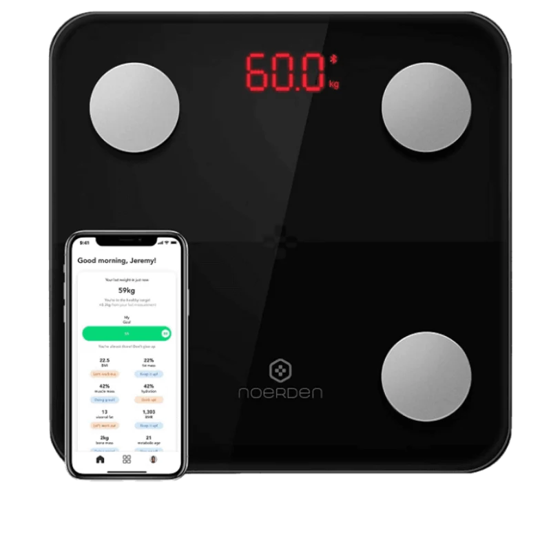 [PNS-0301-IN] Noerden BIMI Black Smart Body Scale – Bluetooth Weight, BMI & BMR Tracker