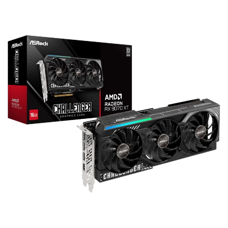 [90-GA61ZZ-00UANF] ASRock AMD Radeon RX 9070 XT Challenger, 16GB GDDR6 Graphics Card