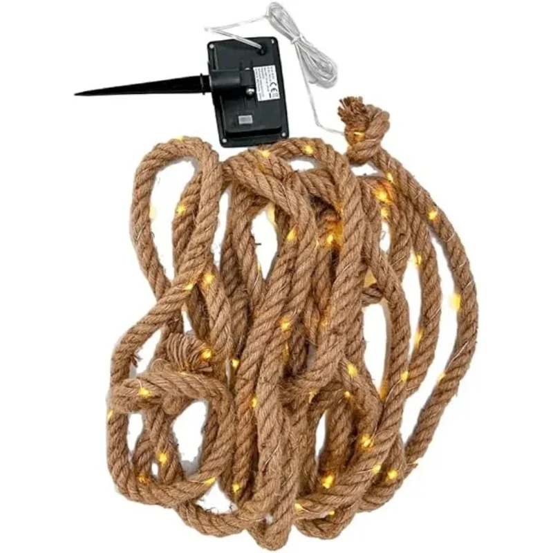 [53-3762] 5M Solar LED Rope Decorative Light with 100 LEDs, 8 Lighting Modes, IP67 Waterproof & Auto On/Off Sensor for Outdoor Garden & Balcony Decor