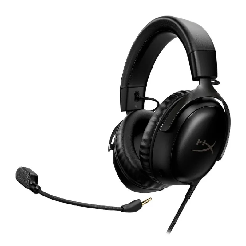 HyperX Cloud III Gaming Headset with 53MM Drivers, Detachable Noise-Canceling Microphone & Multi-Platform Compatibility - Black