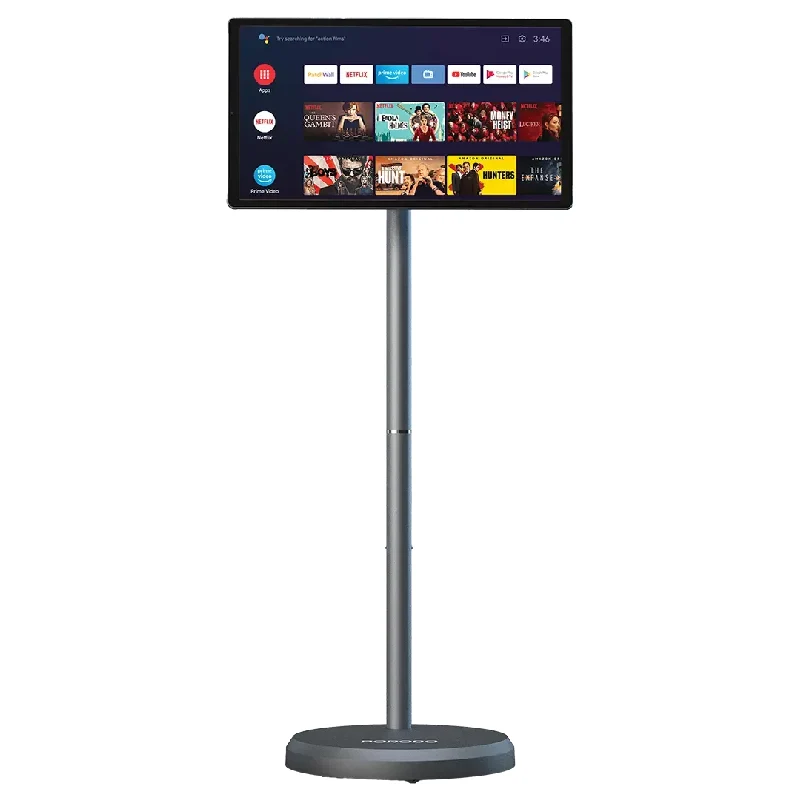 Porodo Surf 21.5" Portable Smart Touch Monitor with Android 15, Built-In Camera, 27000mAh Battery & 90° Screen Rotation - Gray