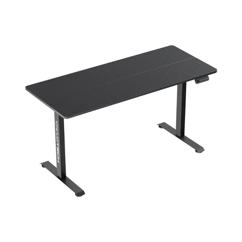 [43658] Owlotech Manager Height Adjustable Desk with Motor, 140x60cm Carbon Fiber Texture - Black