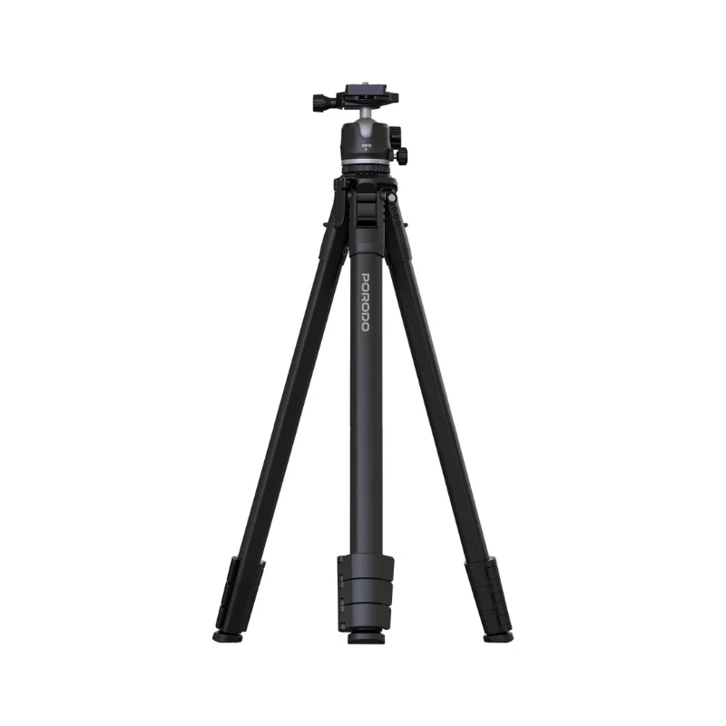 [PD-TRPSFE-BK] Porodo Ultra-Light Aluminum Tripod with 360° Rotation & Telescopic Design - Black