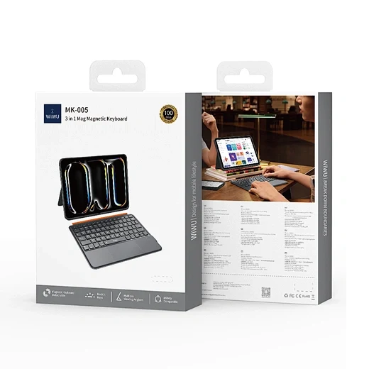 [6977703652871] WiWU 3-in-1 Mag Magnetic Wireless Keyboard for iPad 11" 2025 (A16) & iPad 10.9" 2022 – Arabic + English