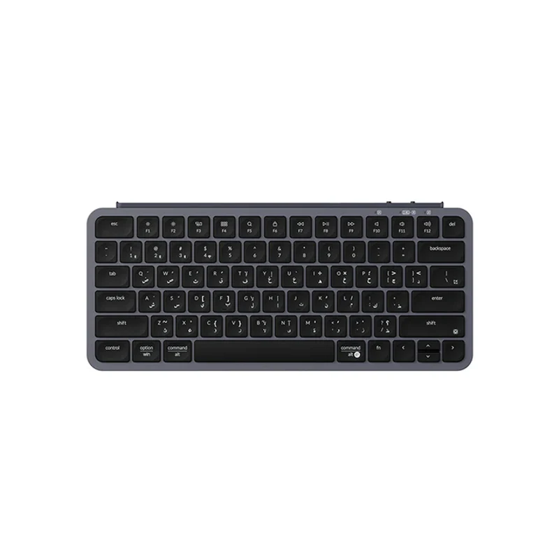 [B1P-K1-AR] Keychron, B1 Pro Ultra-Slim Wireless 75% ZMK Custom Keyboard for Windows & Mac, English/Arabic - Space Grey