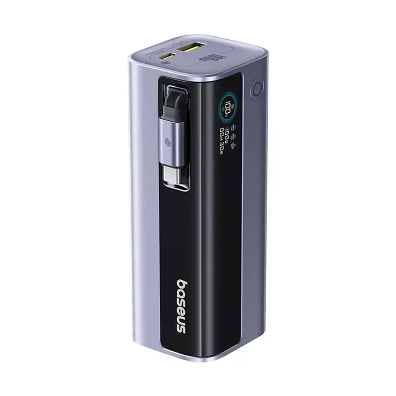 [E0027A01] Baseus EnerGeek GR11 Power Bank with Retractable Cable 10000mAh 100W - Grey