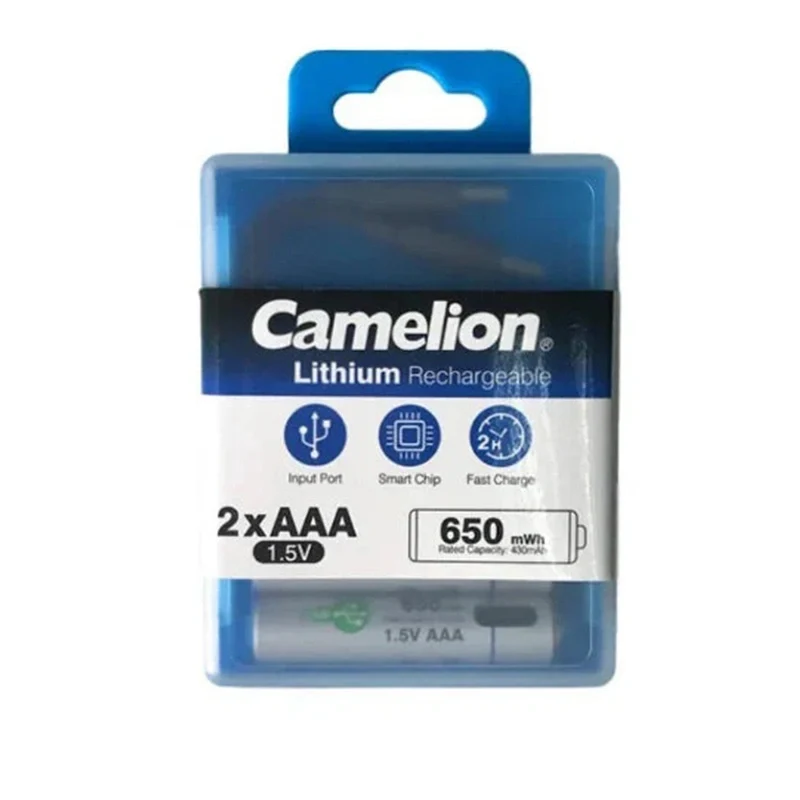 [UB-AAA650-PBH2] Camelion Rechargeable Lithium Battery UB-AAA650-PBH2 – 2PCS