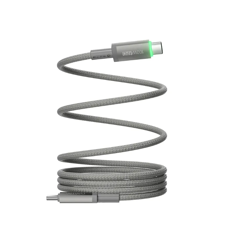 [6977703658538] WiWU, 100W Maglink Magnetic USB-C Cable – Fast Charging, Nylon Braided with Zinc Alloy Connectors