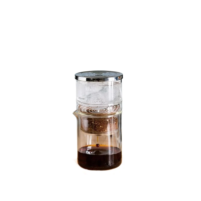 [53-HLB20] iCafilas Portable Cold Brew Coffee Maker 300ml with Borosilicate Glass Dripper & Stainless Steel Filter