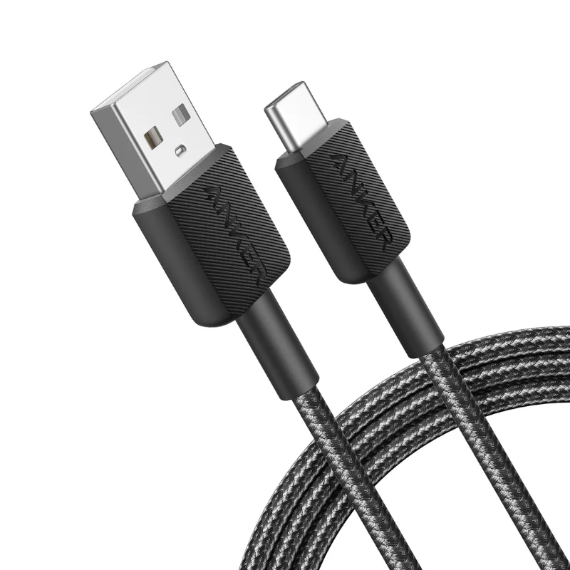 [A81H6H11] Anker 322 USB-A to USB-C Cable (6ft Braided) Black