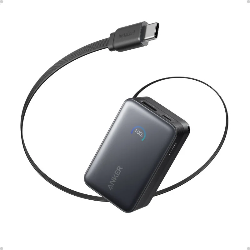 [A1638H11] Anker Nano 10000mAh Power Bank – 45W Built‑In Retractable USB‑C Cable