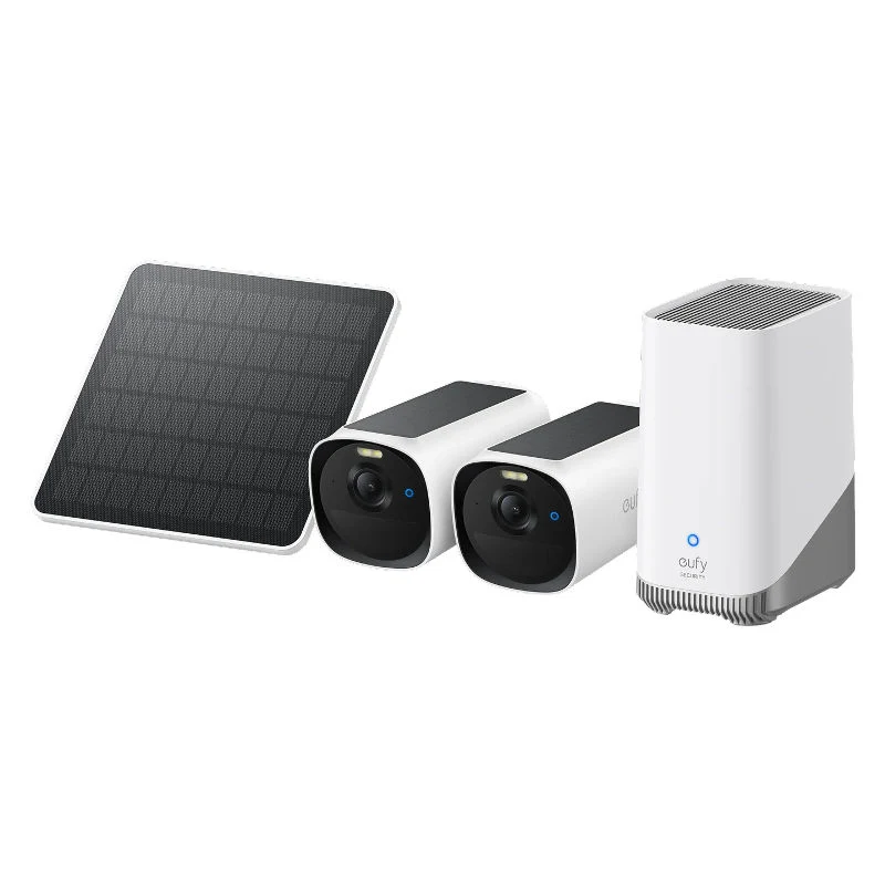 [E8144323] Eufy Cam E40, 2-Cam Kit with HomeBase S380 & Solar Panel – 2K QHD, BionicMind AI, 16GB Built-In Storage