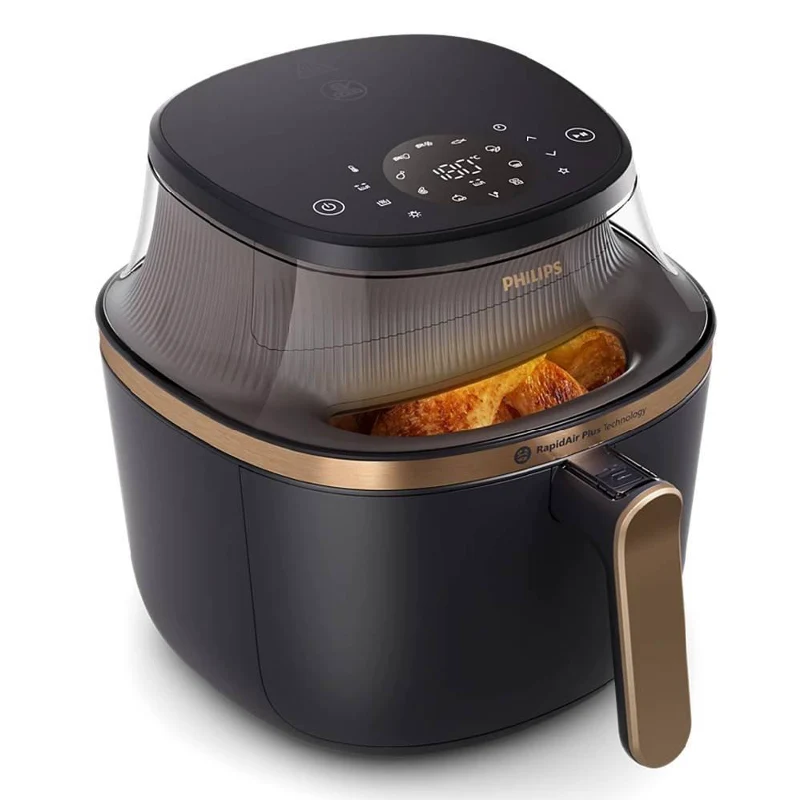Philips Airfryer NA332/09 – 6.2L Capacity, 1700W RapidAir Plus, 16 Cooking Functions, Black