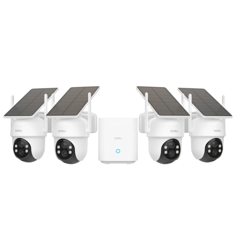 [AS-CAM-C9C4H-SOLCAM-D1] Aosu SolarCam D1 Classic Kit - 4 Solar Security Cameras 3MP