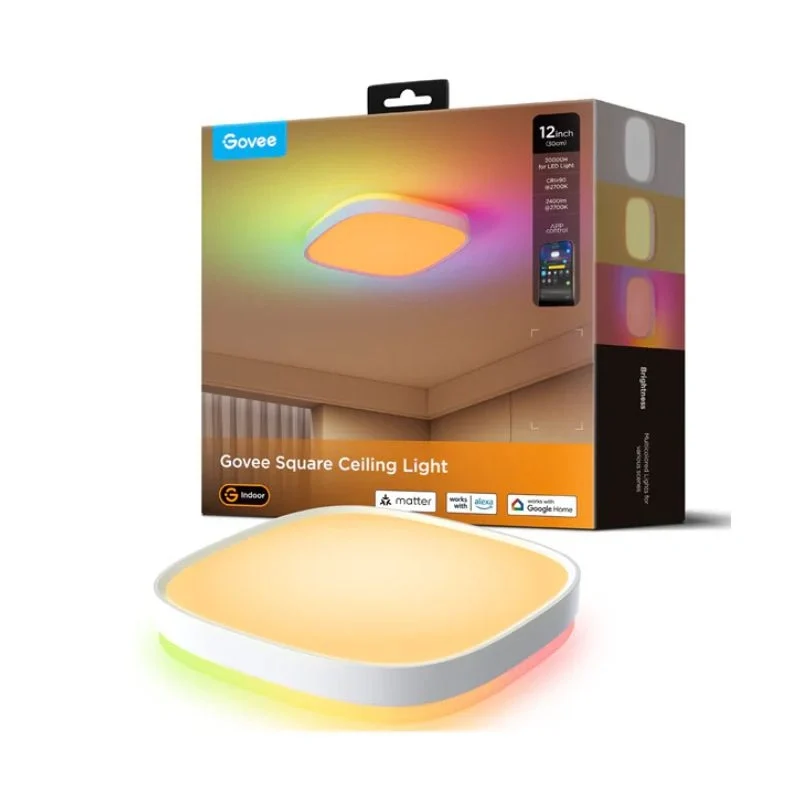 Govee 30cm RGBWW + RGBIC Smart Square Ceiling Light - H80A4